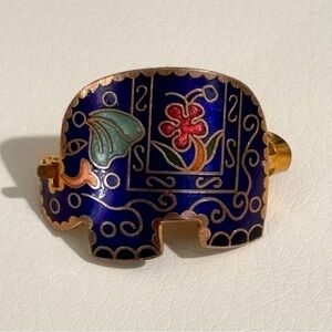 Vintage cloisonné scarf clip